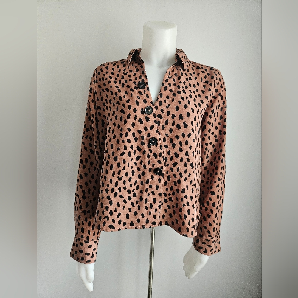 Animal Print Button-Down Shirt